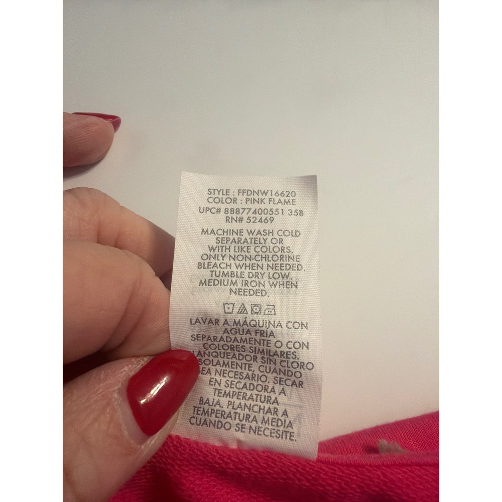 Danskin Now Pink Flame Athleisure Tunic V-Neck Kangaroo Pocket 2X new with tags - Picture 6 of 7